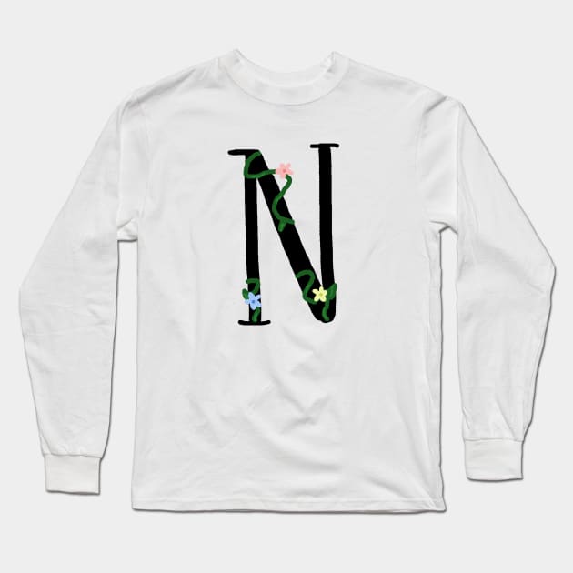 "N" initial Long Sleeve T-Shirt by artoftilly